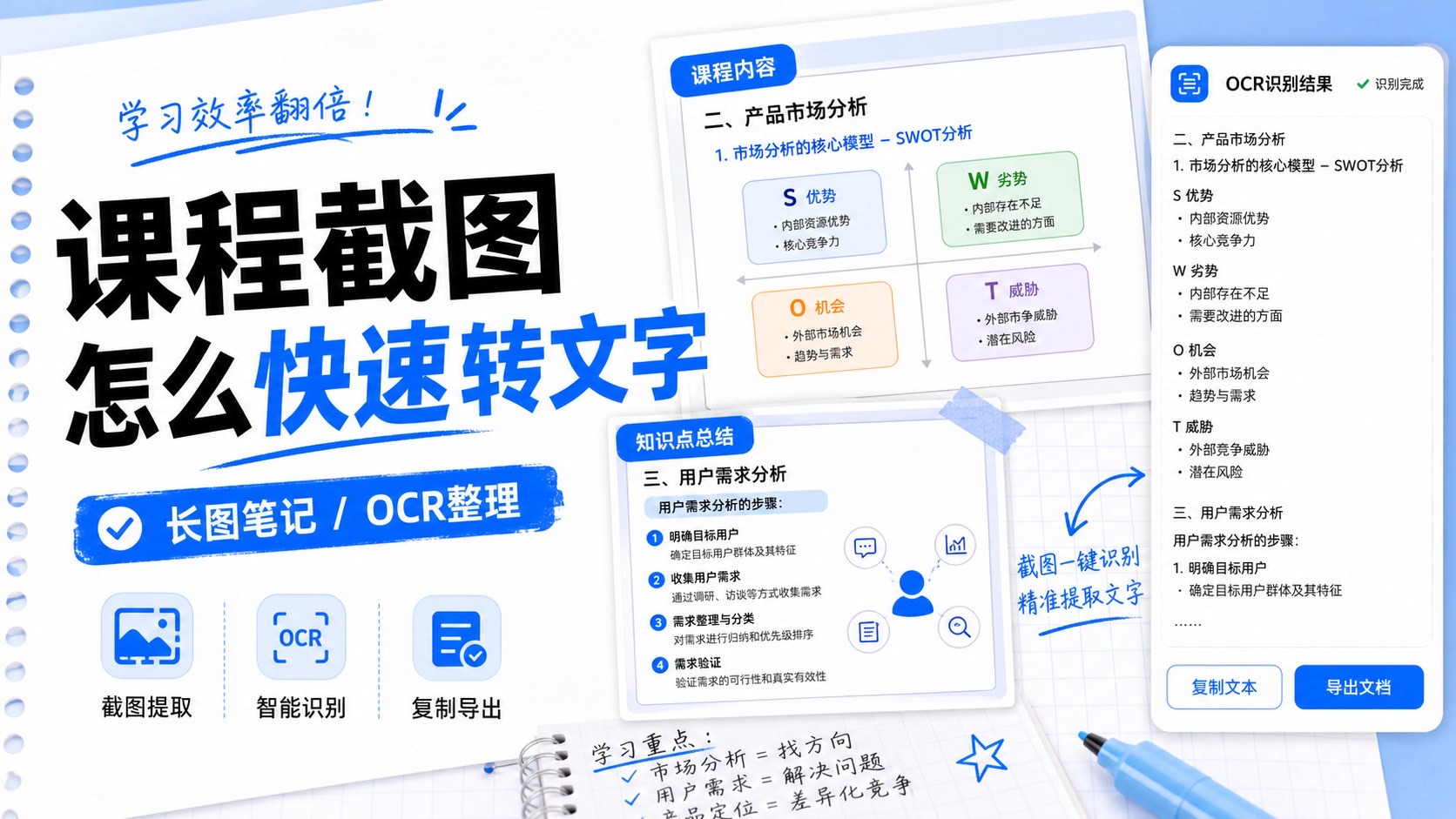 课程截图怎么快速转文字?长图笔记别再手动抄
