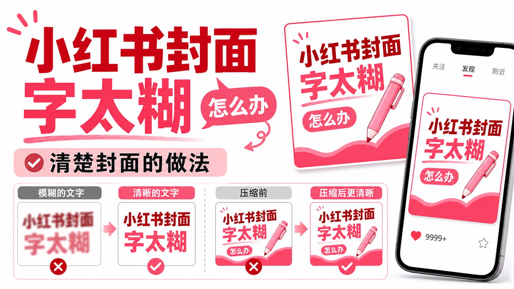小红书封面字太糊怎么办?问题通常不在字体,而在图和压缩顺序