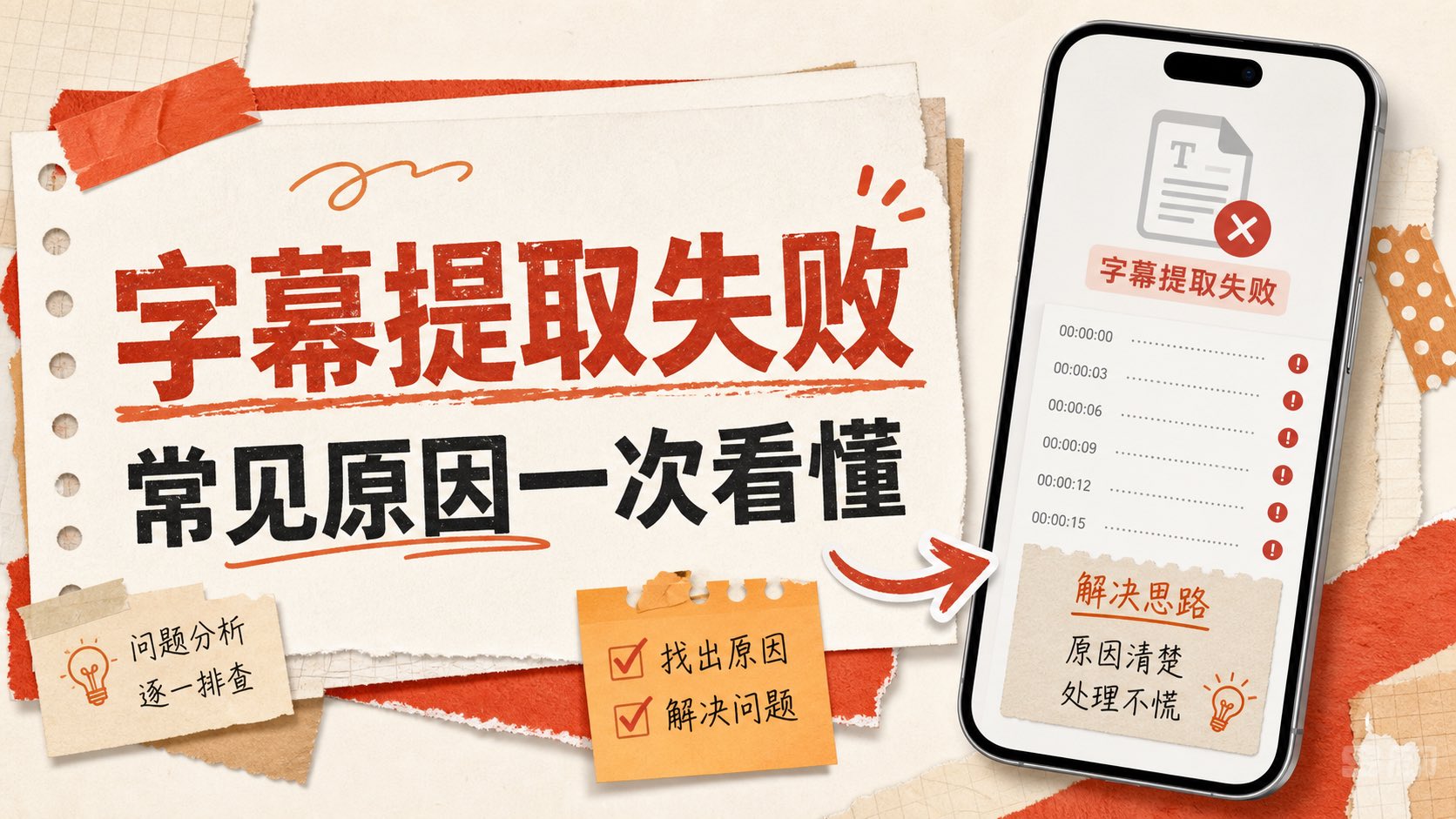 字幕提取失败的常见原因,以及页面应该如何解释清楚